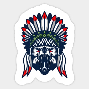 Bear native american Sticker